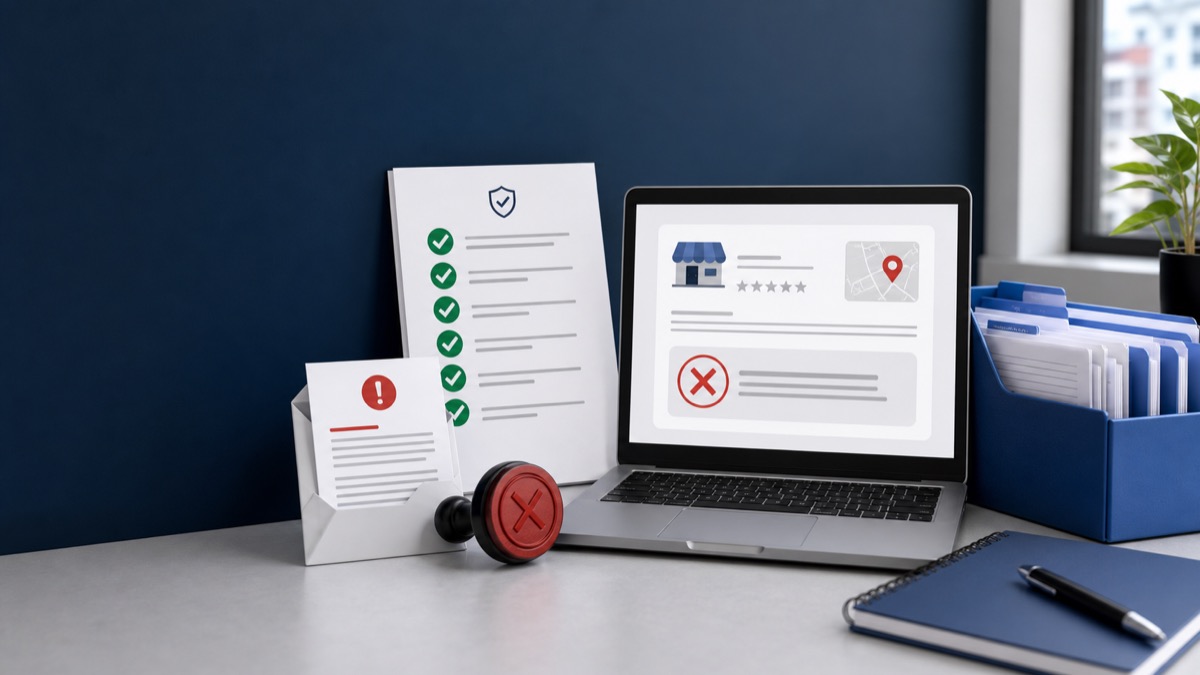 Denied Google Business Profile appeal being rebuilt with a compliant evidence checklist